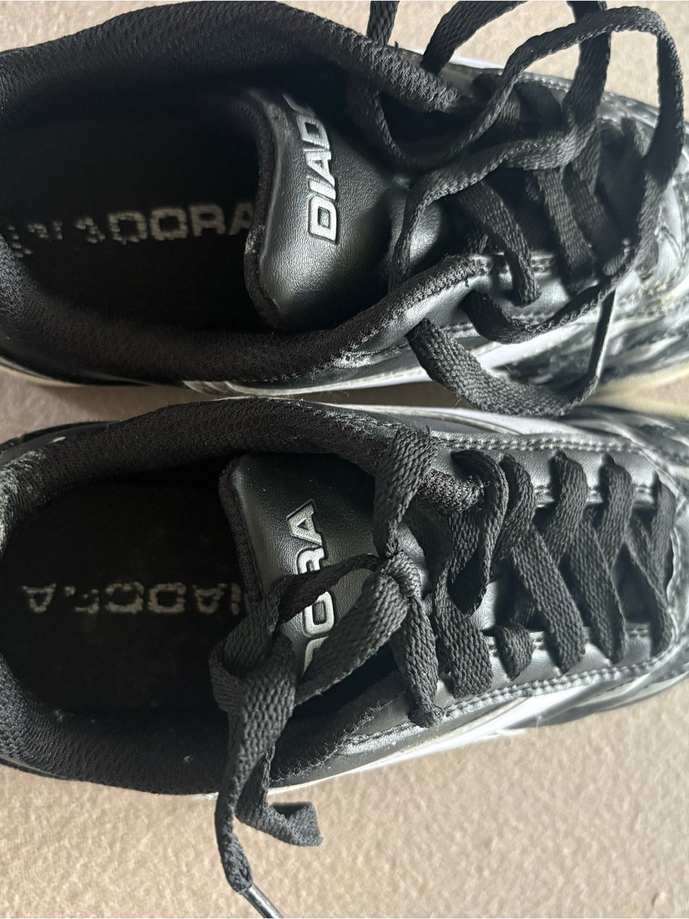 Diadora Kids Black Lace-Up Sneakers